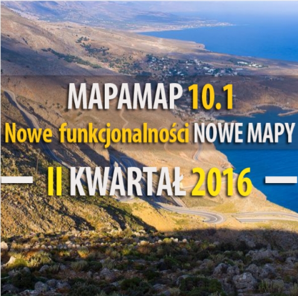 Najnowsza wersja MapyMap oznaczona numerem 10.1 zawiera aktualne mapy Polski z II kwartału 2016 r. oraz nowe funkcjonalności i usprawnienia.