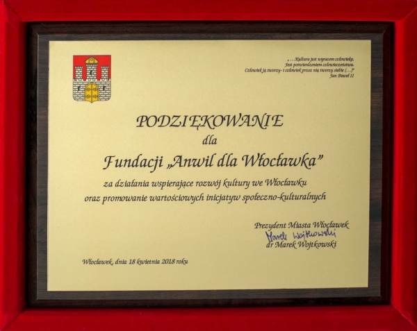 Fundacja ANWIL dla Włocławka wyróżniona!