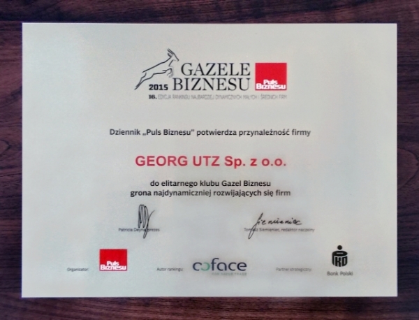 Georg Utz nagrodzony Gazelą Biznesu